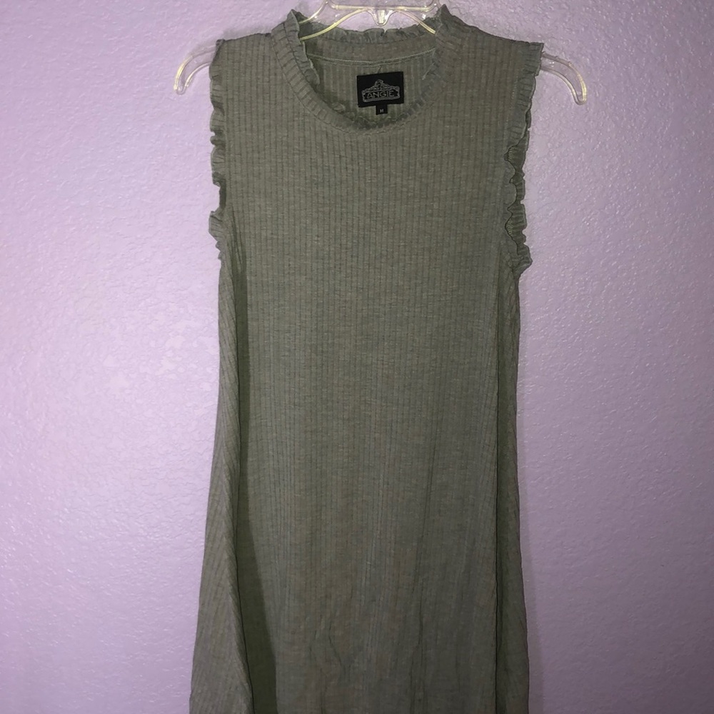 grey summer dress with frills